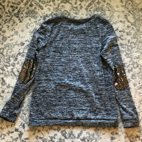 Gold sequin elbow fleece sweater - Picture 6 of 6